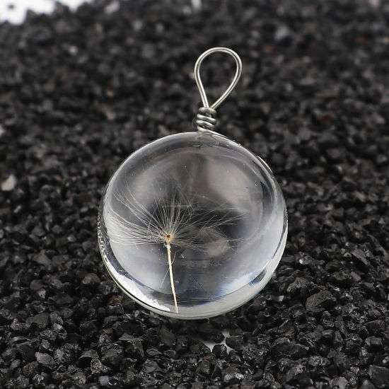 Image de Breloques Pissenlit Fleur Séchée 29mm x 19mm, 2 Pcs