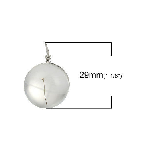 Image de Breloques Pissenlit Fleur Séchée 29mm x 19mm, 2 Pcs