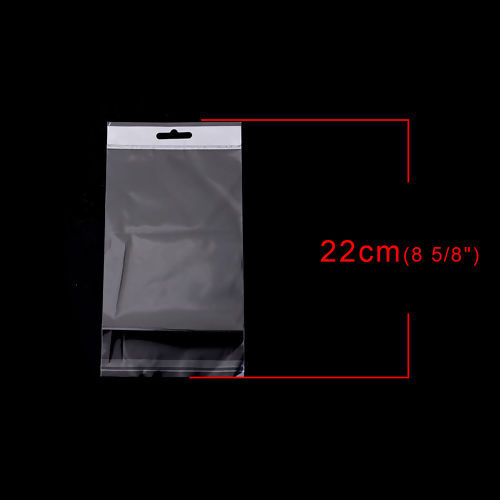 ABS シール接着ポリ袋 長方形 クリア色 (使用可能なスペース： 14.5cmx11.2cm) 21cm x 11.2cm、 200 個 の画像