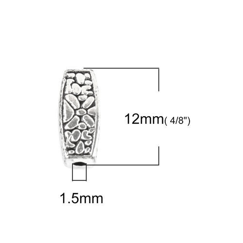 Bild von Zinklegierung Zwischenperlen Spacer Perlen Marquise Antiksilber 12mm x 5mm, Loch:ca. 1.5mm, 50 Stück