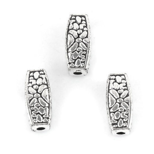 Bild von Zinklegierung Zwischenperlen Spacer Perlen Marquise Antiksilber 12mm x 5mm, Loch:ca. 1.5mm, 50 Stück