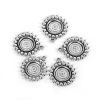 Picture of Zinc Based Alloy Charms Round Disc Antique Silver Color Cabochon Settings (Fits 12mm Dia.) 27mm x 24mm, 30 PCs