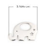 Picture of 304 Stainless Steel Pet Silhouette Pendants Elephant Animal Silver Tone Star 31mm(1 2/8") x 20mm( 6/8"), 1 Piece