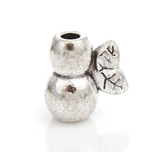 Bild von Zinklegierung Zwischenperlen Spacer Perlen Flaschenkürbis Antiksilber 11mm x 10mm, Loch:ca. 2.2mm, 50 Stück