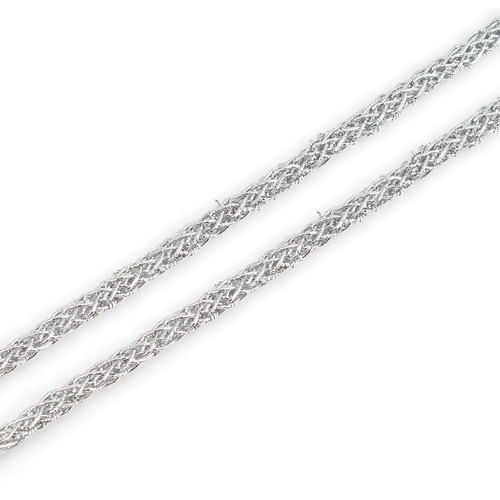 Image de Cordon Tressé en Polyester Argent 5mm, 5 Yards