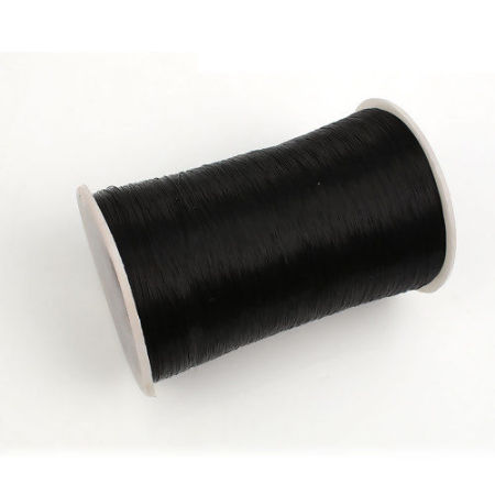 Nylon Jewelry Thread Cord Black 0.25mm, 1 Roll (Approx 3000 M/Roll)