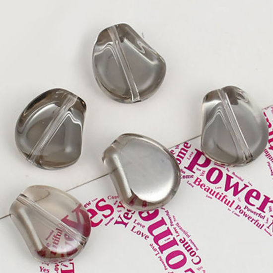 Image de Perles AB Couleur Irisation Aurores Boréales en Verre Dolic Gris Transparent 15mm x 13mm, Trou: 1.1mm, 20 Pcs