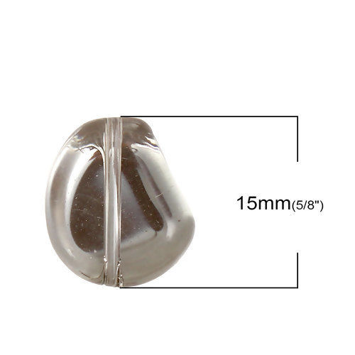 Image de Perles AB Couleur Irisation Aurores Boréales en Verre Dolic Gris Transparent 15mm x 13mm, Trou: 1.1mm, 20 Pcs