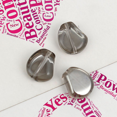 Image de Perles AB Couleur Irisation Aurores Boréales en Verre Dolic Gris Transparent 15mm x 13mm, Trou: 1.1mm, 20 Pcs