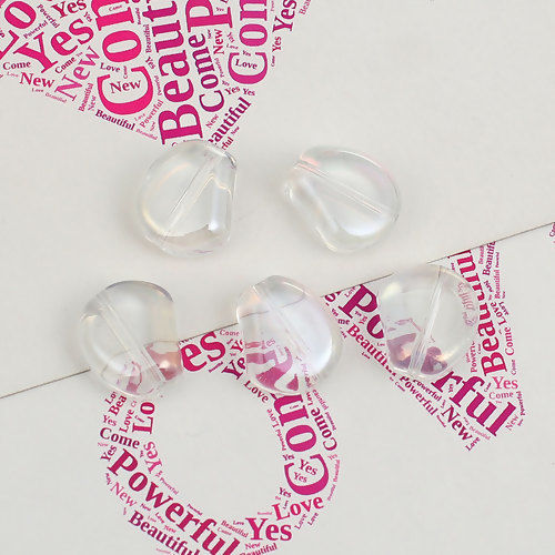 Image de Perles AB Couleur Irisation Aurores Boréales en Verre Dolic Transparent 15mm x 13mm, Trou: 1.1mm, 20 Pcs