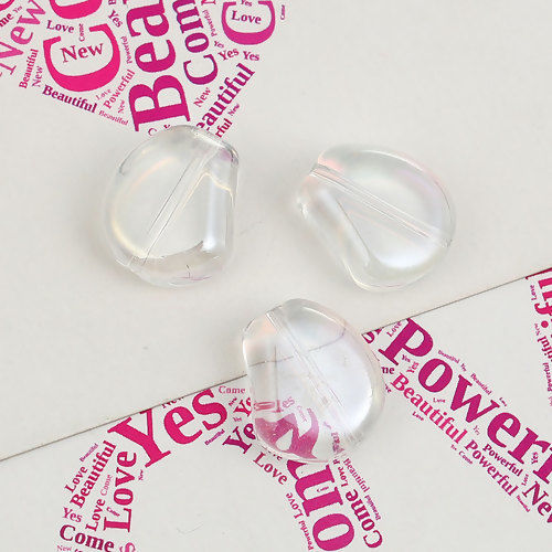 Image de Perles AB Couleur Irisation Aurores Boréales en Verre Dolic Transparent 15mm x 13mm, Trou: 1.1mm, 20 Pcs