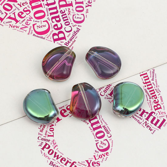 Image de Perles AB Couleur Irisation Aurores Boréales en Verre Dolic Transparent 15mm x 13mm, Trou: 1.1mm, 20 Pcs