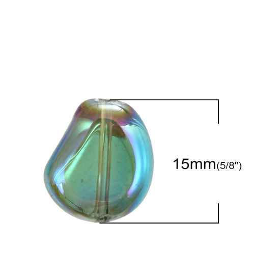 Image de Perles AB Couleur Irisation Aurores Boréales en Verre Dolic Transparent 15mm x 13mm, Trou: 1.1mm, 20 Pcs