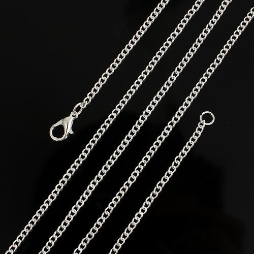 合金 喜平チェーン ネックレス 銀メッキ 81cm長さ、 チェーンサイズ: 3.4x2.5mm、 1 パック （ 12 個/パック） の画像