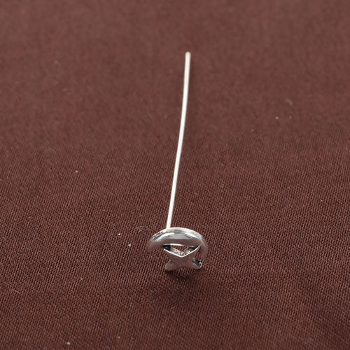 亜鉛合金 ハンドメイド/DIY 基礎金具 玉 ピン 銀古美 月 5.4cm長さ、 0.7mm、 （21号） 20 個 の画像