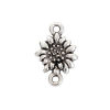 Picture of Zinc Based Alloy Connectors Sunflower Antique Silver Color 17mm x 11mm, 50 PCs