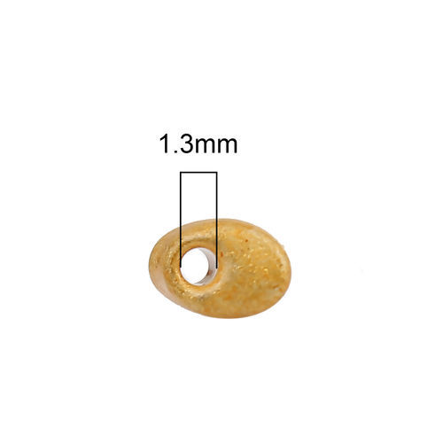 （日本輸入） ガラス ロングマガ玉ビーズ カーキ色 ラスター きらめき 約 8mm x 4mm - 7mm x4mm、 穴: 約 1.3mm、 5 グラム (約 8 個/グラム) の画像