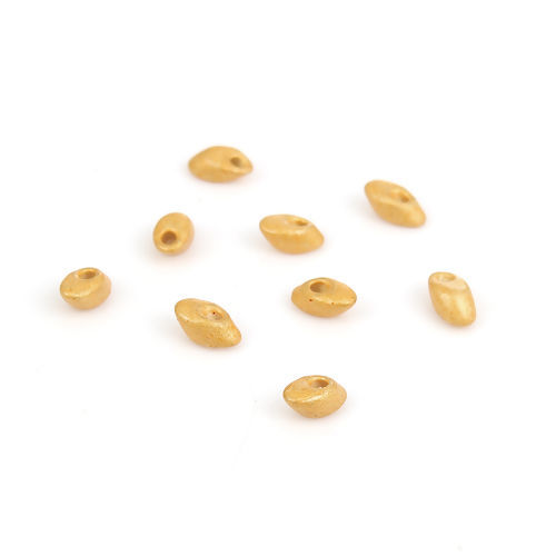（日本輸入） ガラス ロングマガ玉ビーズ カーキ色 ラスター きらめき 約 8mm x 4mm - 7mm x4mm、 穴: 約 1.3mm、 5 グラム (約 8 個/グラム) の画像