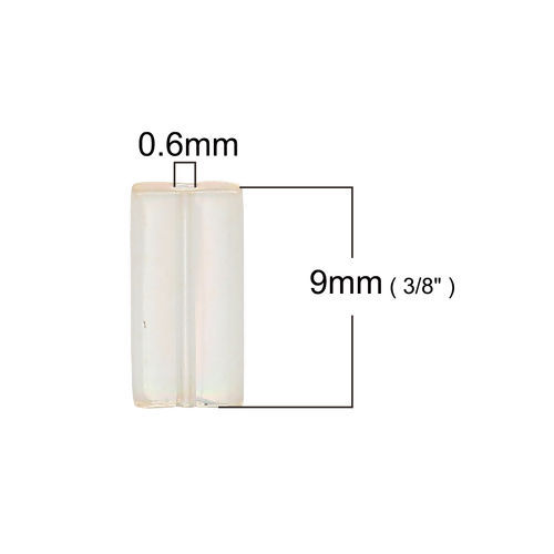 （日本輸入） ガラス 四角シード ビーズ 長方形 シャンパン 光沢ある ABカラー 約 9mm x 4mm、 穴: 約 0.6mm、 10 グラム (約 6 個/グラム) の画像