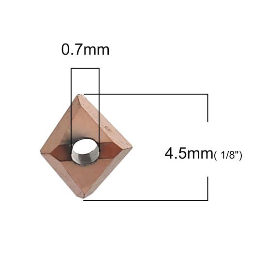 Image de Perles en Verre Triangle Fumée Jaune Couleur AB A Facettes 4.5mm x 3mm, Tailles de Trous: 0.7mm, 40 Pcs