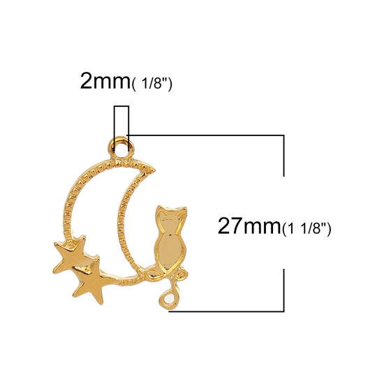 亜鉛合金 レジン フレーム 空枠パーツ 金メッキ 舵 37mm x 32mm、 10 個 の画像