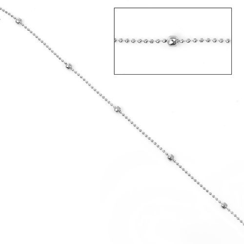 Image de 5 M Chaîne Maille Bille en Alliage de Fer Argent Mat 1.2mm