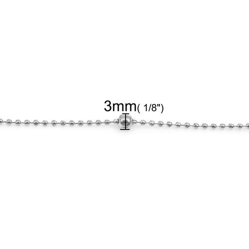 Image de 5 M Chaîne Maille Bille en Alliage de Fer Argent Mat 1.2mm