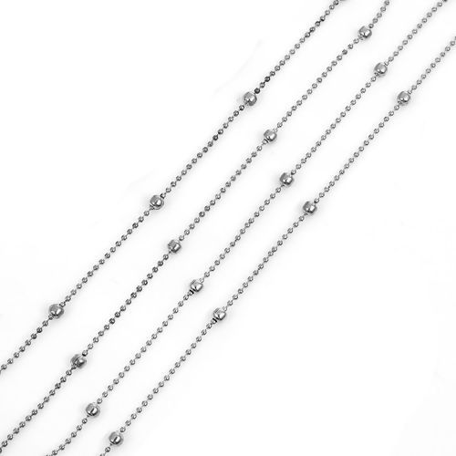 Image de 5 M Chaîne Maille Bille en Alliage de Fer Argent Mat 1.2mm