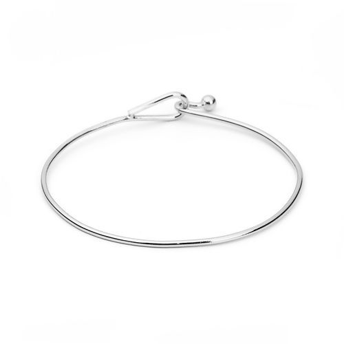 Image de Bracelets en Laiton Rond Argenté Pouvoir Ouvrir 19.5cm long, 1 Pièce