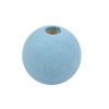 Picture of Natural Hinoki Wood Spacer Beads Round Light Blue About 16mm Dia, Hole: Approx 3.7mm, 100 PCs