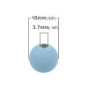 Picture of Natural Hinoki Wood Spacer Beads Round Light Blue About 16mm Dia, Hole: Approx 3.7mm, 100 PCs