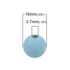 Picture of Natural Hinoki Wood Spacer Beads Round Light Blue About 16mm Dia, Hole: Approx 3.7mm, 100 PCs