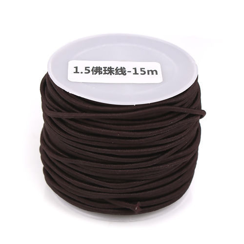 Imagen de Hilos Para Granos Buda/ Mala/ Oración Terylene de Café Elástico 1.5mm Diámetro, 1 Rollo (Aprox 15 M/Rollo)