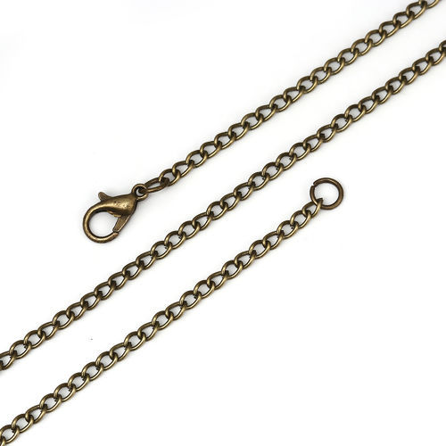 合金 喜平チェーン ネックレス 銅古美 51cm長さ、 チェーンサイズ: 4x2.5mm、 1 パック （ 12 個/パック） の画像