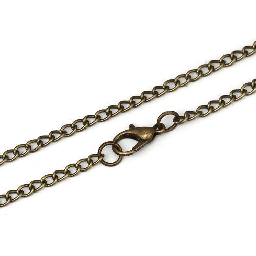 合金 喜平チェーン ネックレス 銅古美 51cm長さ、 チェーンサイズ: 4x2.5mm、 1 パック （ 12 個/パック） の画像