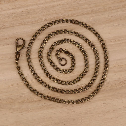 合金 喜平チェーン ネックレス 銅古美 51cm長さ、 チェーンサイズ: 4x2.5mm、 1 パック （ 12 個/パック） の画像