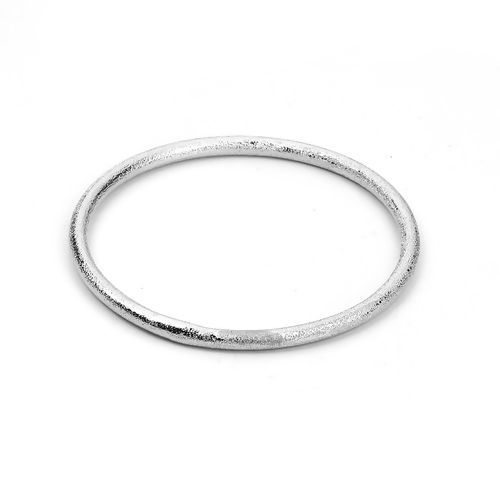 Image de Bracelets en Laiton Rond Argent Mat Amas Stellaire 23cm long, 2 Pcs