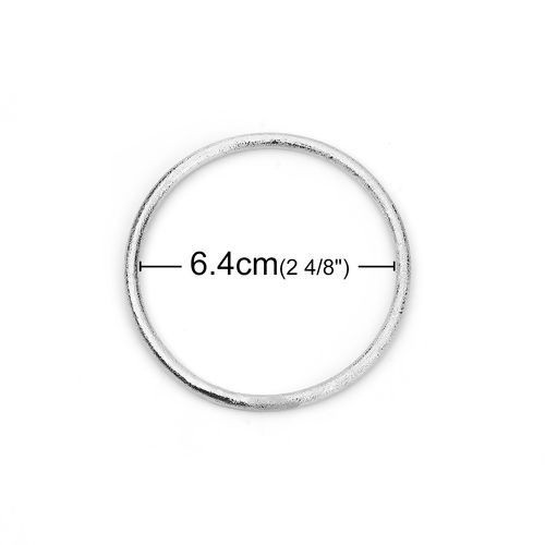 Image de Bracelets en Laiton Rond Argent Mat Amas Stellaire 23cm long, 2 Pcs