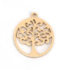 Picture of Aluminum Alloy Charms Round Golden Tree 17mm( 5/8") x 15mm( 5/8"), 2 PCs
