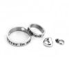 Picture of 304 Titanium Steel Cremation Ash Urn Charms Heart Silver Tone Circle Ring Message " Mom " 27mm(1 1/8") Dia. 19mm( 6/8") Dia. 17mm x12mm( 5/8" x 4/8"), 1 Set (3PCs/Set)”