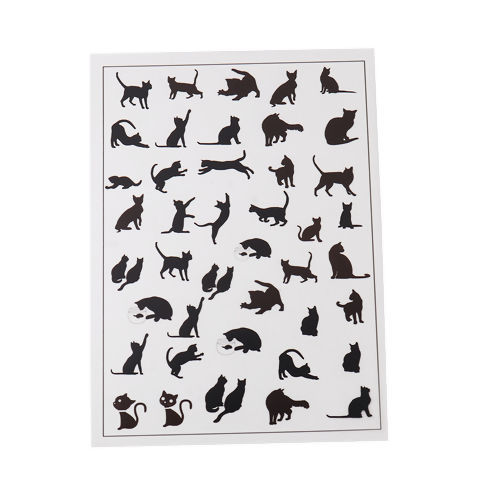 Image de Cabochon Dôme en Résine & PVC Rectangle Noir Chats 15cm x 10.5cm, 2 Pièces