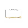 Picture of Brass Ear Nuts Post Stopper Earring Findings 18K Real Gold Plated Tassel Clear Rhinestone 47mm(1 7/8") x 4mm( 1/8"), 4 PCs