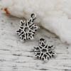 Picture of Zinc Based Alloy Charms Christmas Snowflake Antique Silver Color 15mm( 5/8") x 11mm( 3/8"), 100 PCs