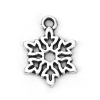 Picture of Zinc Based Alloy Charms Christmas Snowflake Antique Silver Color 15mm( 5/8") x 11mm( 3/8"), 100 PCs