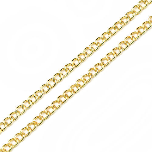 Image de 10 Yards Chaîne Maille Cheval en Alliage de Fer Fermés Soudée Jaune 2.4x1.7mm
