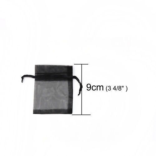 Image de Cadeau de Mariage Sachets en Organza Rectangle Couleur au Hasard (Espace Utilisable: 7x7cm) 9cm x 7cm, 50 Pcs