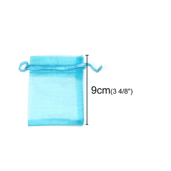 Image de Cadeau de Mariage Sachets en Organza Rectangle Couleur au Hasard (Espace Utilisable: 7x7cm) 9cm x 7cm, 50 Pcs