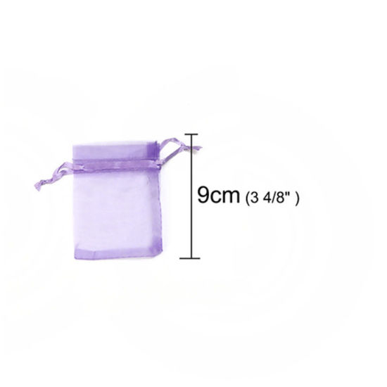 Image de Cadeau de Mariage Sachets en Organza Rectangle Couleur au Hasard (Espace Utilisable: 7x7cm) 9cm x 7cm, 50 Pcs