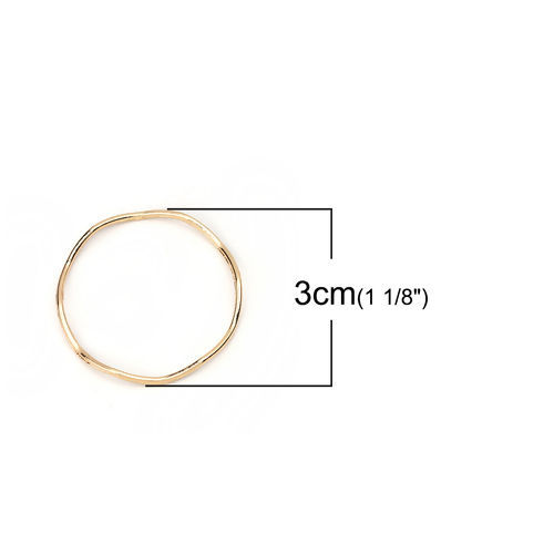 Bild von Zinklegierung Verbinder Ring Vergoldet 30mm D., 10 Stück