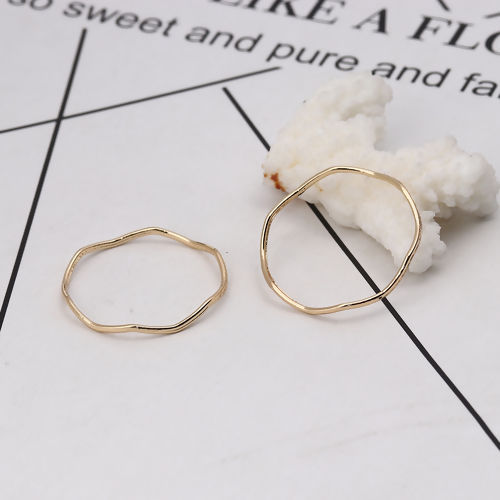 Bild von Zinklegierung Verbinder Ring Vergoldet 30mm D., 10 Stück